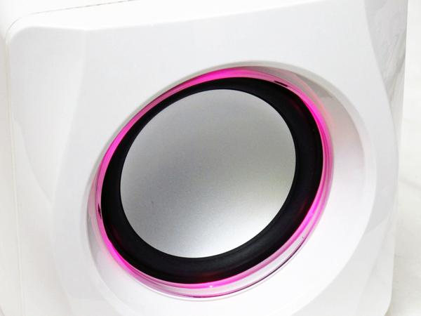 フィフティ 2.1chアンプ内蔵スピーカー DSP-2809V-WH イルミ付