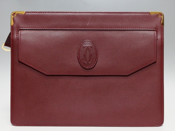 カルティエ Cartier クラッチ ハンド バッグ セカンド レザー メンズ