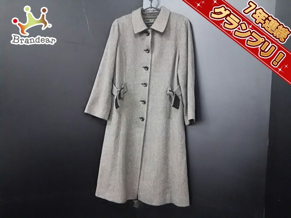 レリアン コート 13 レディース ベージュ×黒 冬物 Leilian