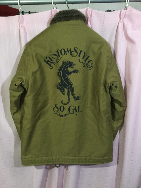 KUSTOMSTYLE SO-CAL N-1 DECK JACKET M KHAKI BLACK-PANTHER