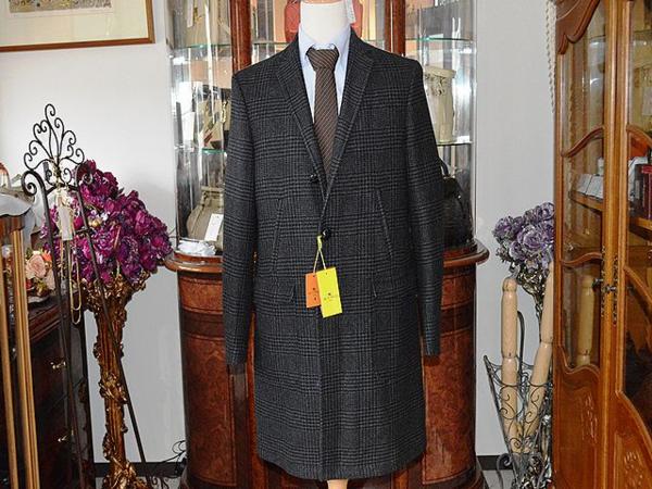 ◆エトロ◆未使用 グレンチェック カシミアコート ♯50　税込