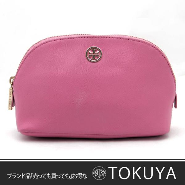 トリーバーチ バッグ ポーチ 型押しレザー ピンク 31086