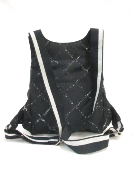 シャネル リュックサック 旧トラベルライン 黒×白 ナイロン