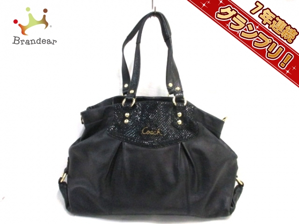 コーチ ハンドバッグ アシュレイレザーキャリオール F19243 黒