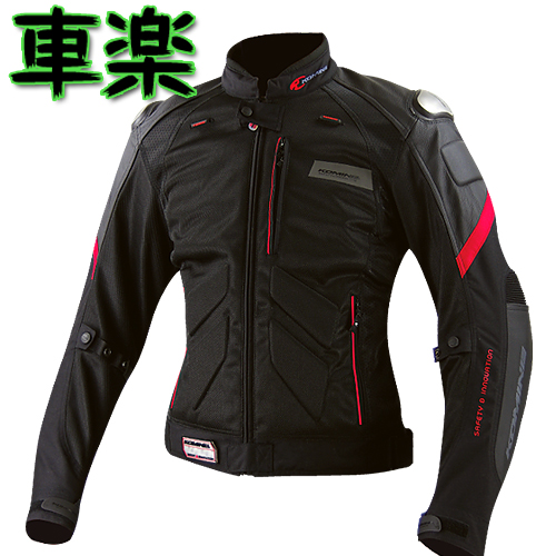 KOMINEコミネJK-036チタニウムレザーメッシュジャケット 黒/L