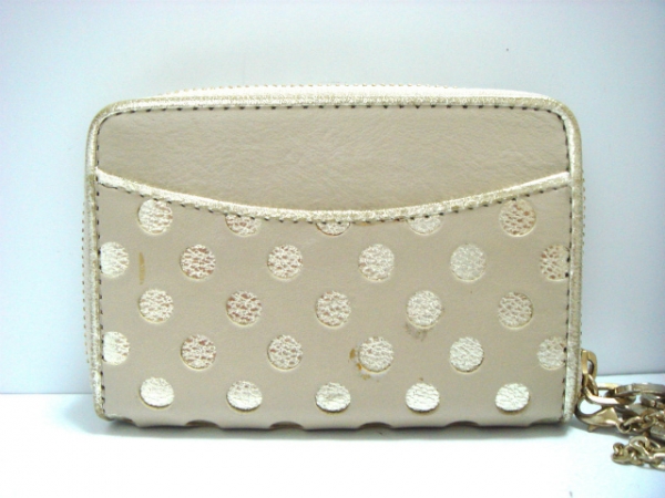 アンテプリマ コインケース 美品 ベージュ×ゴールド レザー