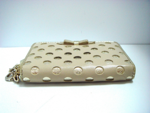 アンテプリマ コインケース 美品 ベージュ×ゴールド レザー