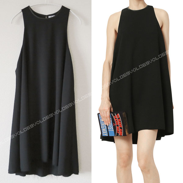 定番人気，人気SALE T byアレキサンダー ワンAlexander wangレザー トリム ダブル レイヤード ローカット Aライン ワンピースM(女性用)｜売買されたオークション情報、yahooの商品情報をアーカイブ公開 - オークファン 女性用
