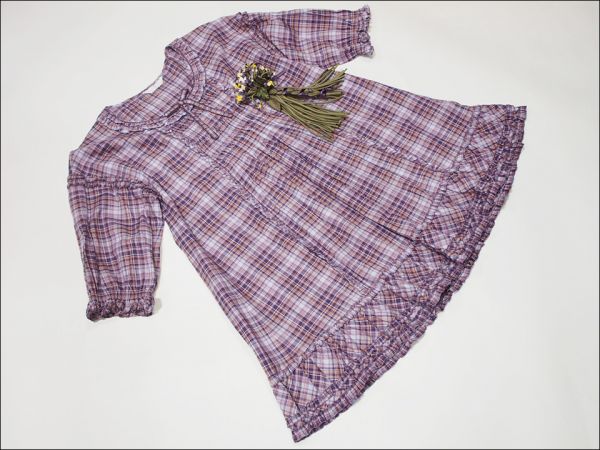 【美品】ピンクハウス チェック ゆったりチュニック 送料164円~