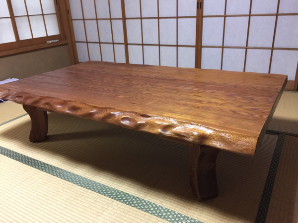 美品座卓 高級一枚板風 折り畳み座卓 昭和レトロ アンティーク 職人