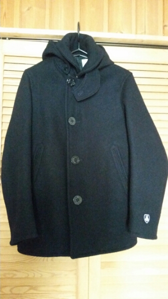 美品！ORCIVALオーチバルフードつきメルトンコート1ネイビー ORCIVAL