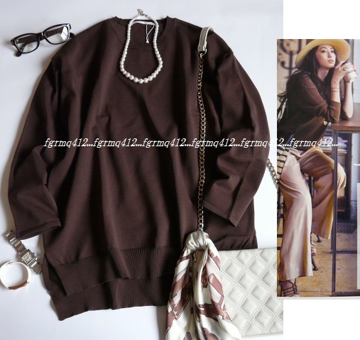 新品アーバンリサーチ★ルーズシルエットクルーネックニット茶