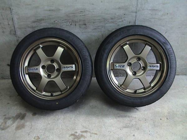 RAYS TE37ブロンズ、7J+35◆POTENZA RE71R 195/50R15◆2本セット