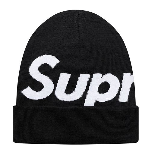 Supreme Big Logo Beanie Black Araki 黒