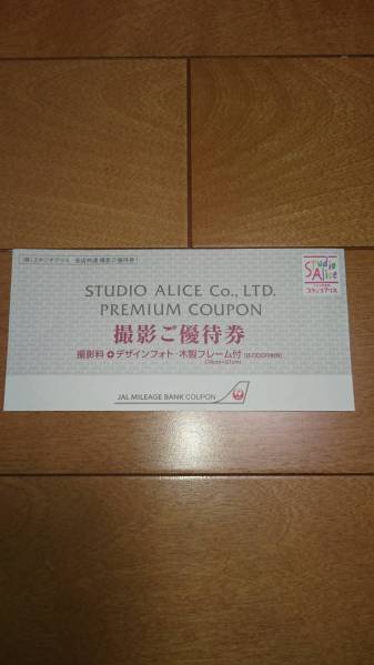 【送料無料】スタジオアリス 撮影料無料券 フォト・フレーム付