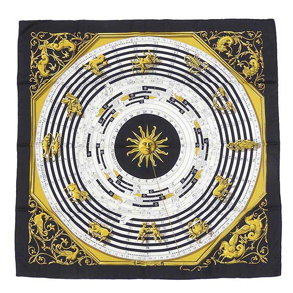 美品 【エルメス】 シルク スカーフ カレ 占星術 DIES ET HORE