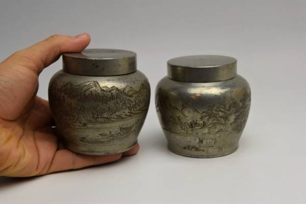 茶壷 煎茶道具 茶心壷 公式通販 古錫 点銅款 約278g