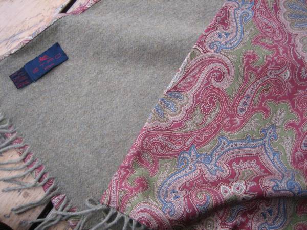 定価12万 イタリア製 ETRO ショール カシミヤシルク リバーシブル ETROエトロ リバーシブル？ショールストール，シルクカシミヤ等