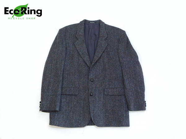 1円 美品 ハリスツイード ミックスツイード ジャケット ET998