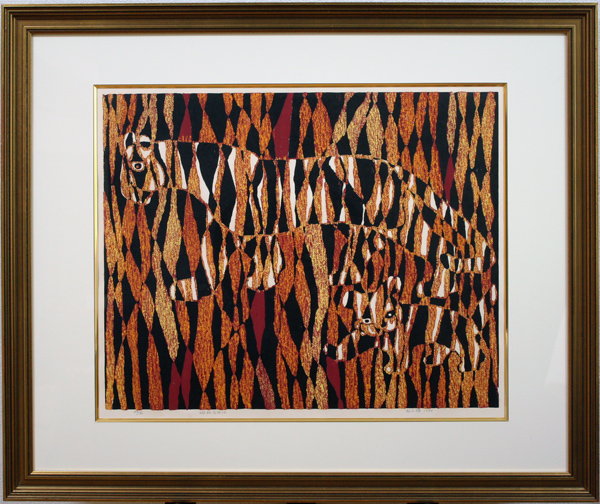 ★値下げ◆林之耀 「斑紋与進化」 22/30 中国著名作家！シルク★