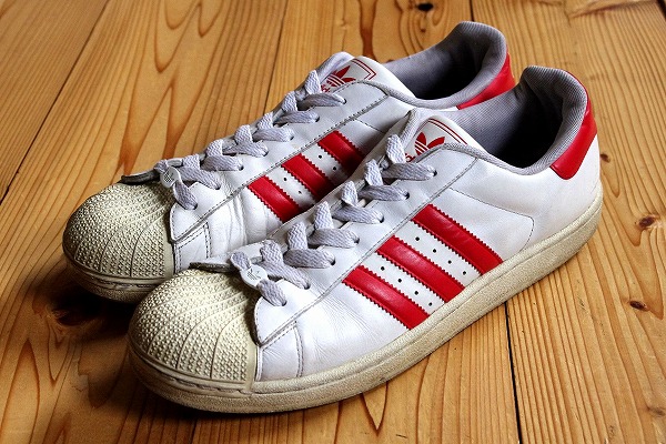 adidasアディダス◆スーパースター◆ホワイト×レッドUS12/30cm