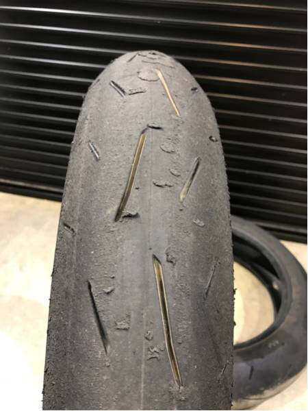 ダンロップα13H前後セット cbr250 ☆ダンロップ α13SP 110-140 中古