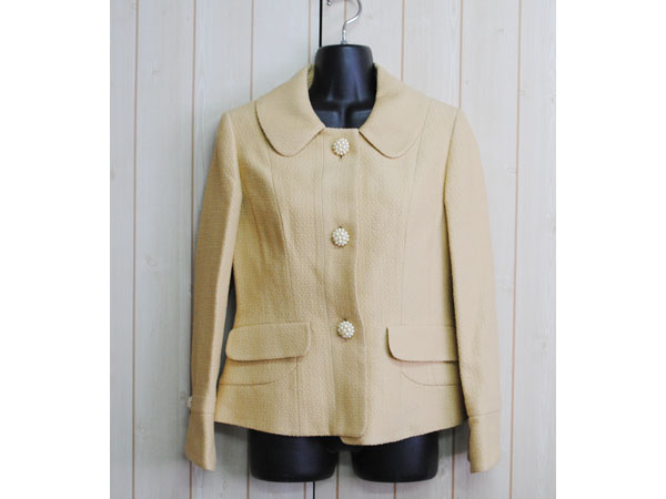 STYLE スタイル●ビジューボタンハーフコートM ベージュ●XE