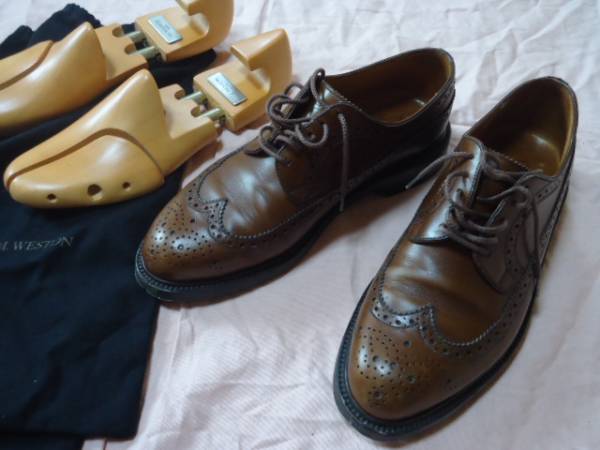 JMウエストン J.M.WESTON 茶ウイングチップsize51/2D 美中古