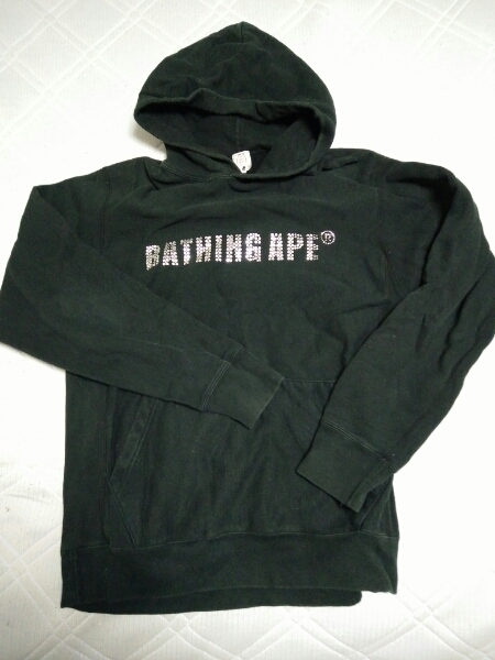 ラインストーン パーカー APE BATHING A BAPEロゴ スワロフスキー CAMO