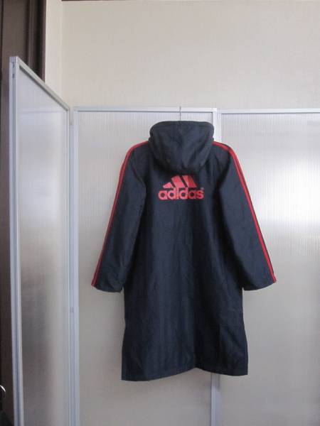 adidas　CLIMAPROOF 中綿入りボア裏ベンチコート　160(ネイビー)