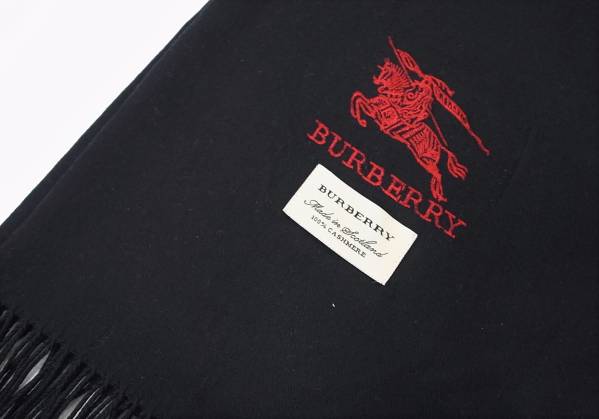 美品！BURBERRY バーバーリー カシミア大判ストール ブラック