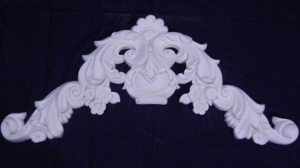 ロココ様式・ホワイトウォールデコレーションH37×W80cm◆未使用