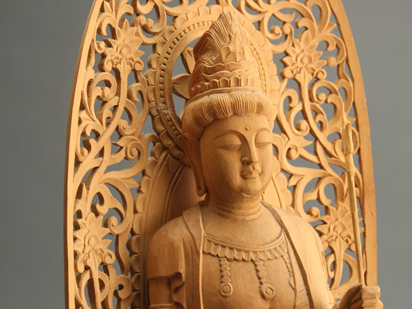 【流】仏教美術 木彫観音 IN386