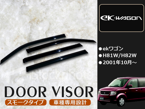 ekワゴン/ekスポーツ H81W/H82W サイド ドアバイザー 止め具付