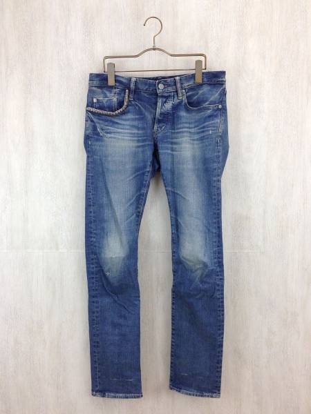 HYSTERIC GLAMOUR◆スタッズ付ダメージ加工ストレートパンツ/3…