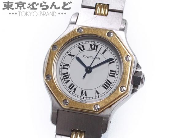 101194142 1円カルティエ サントスオクタゴン時計AT SS×YG 不動