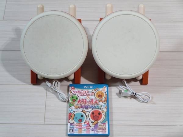 ロ 太鼓の達人Wii Uばーじょん！ソフト + 太鼓とバチ2台セット