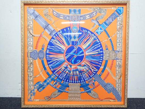 HERMES エルメス カレスカーフ ベルトと紐 額装品★ 49353-27