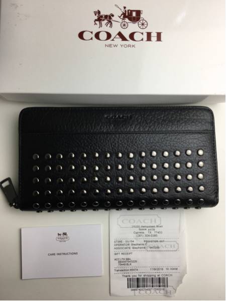 コーチ COACH スタッズ アコーディオン 長財布 F75445 BLK 箱付
