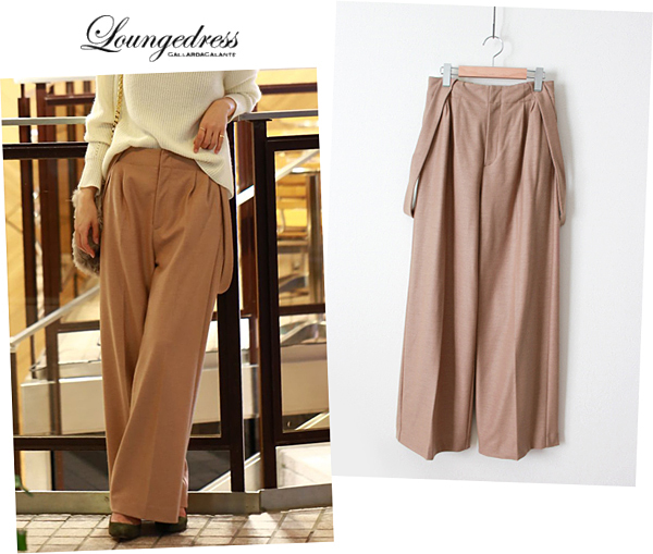 Loungedressガランテ*サスペンダー付ウール混ワイドパンツCA