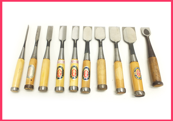 1円 未使用あり！ 鑿 ノミ のみ 高芝 天光など色々10本[F1219D]