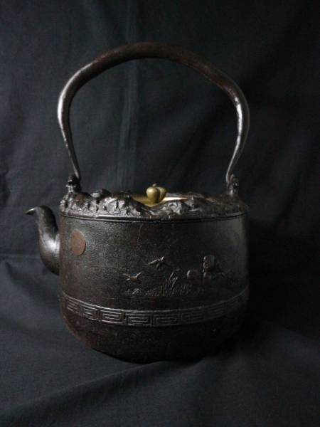 万古焼 蓮葉形 とじめ汲出茶碗 7客　煎茶碗 煎茶道具 237 ☆USED*蔵出し*煎茶道具*茶托*蓮葉*骨董*5客*虫食い*枯葉*箱なし