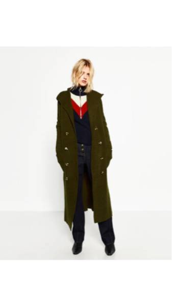 ZARA 今季 完売 美品 ロングコート コーディガン カーキ