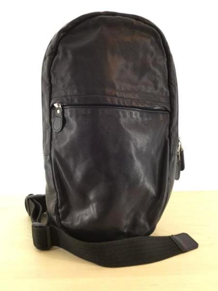 Y's ヨウジヤマモト カウレザー ボディ バッグ 黒 ■■