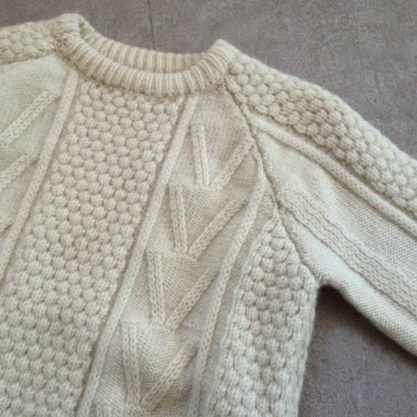 ビンテージ フランス 手編み フィッシャーマン ニット アラン