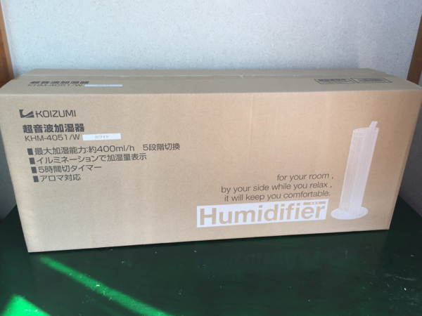 超音波加湿器 加湿器 コイズミ | タワー型 ホワイト 超音波式 KHM-4051