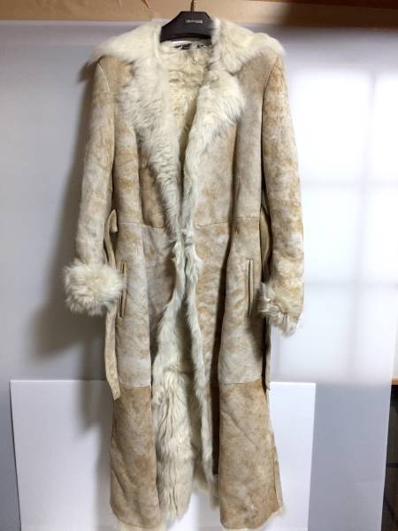 美品】グッチ GUCCI ムートンコート ファー ホワイト ロング