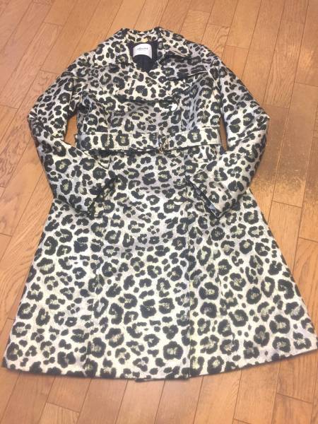 試着のみ◆blugirl ブルーガール◆レオパード柄 上品トレンチコートsize38