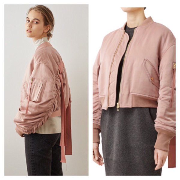 新同 ルシェルブルー 15aw リボンシェイクスMA-1 ミリタリー 36 