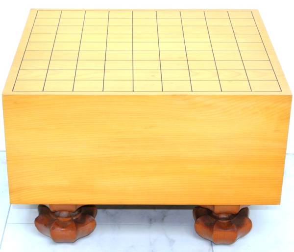 A597 将棋道具 板厚 足付 将棋盤 駒セット/木製 36.3×33.3cm 板厚18cm